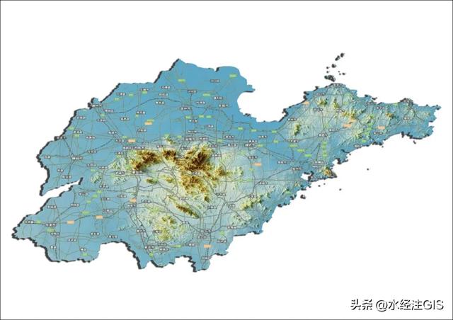 值得收藏的全国各省三维地形图 - 山东省